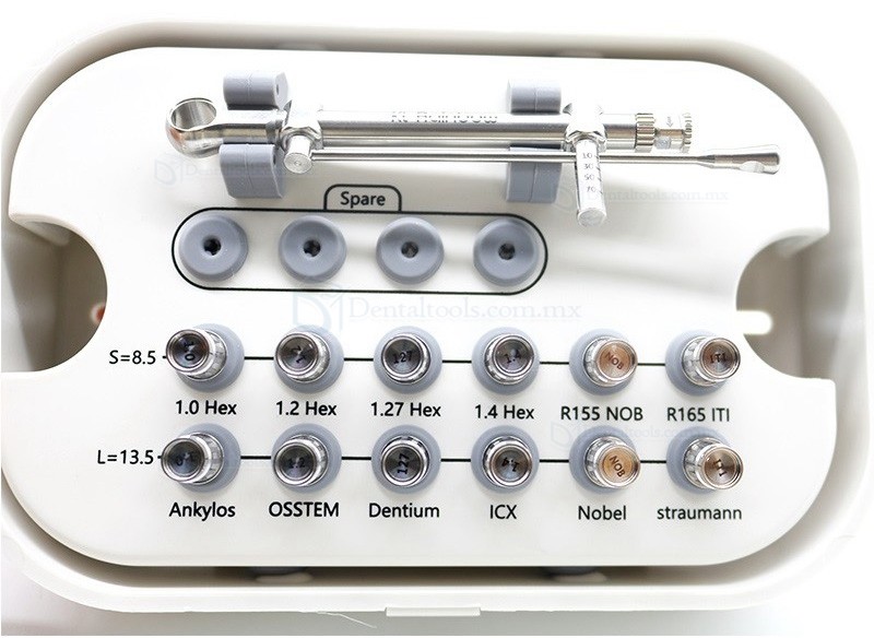 Llave Dinamométrica de Implante Dental 10-70NCM 12 * Destornilladores y 1 * Soporte para Kit de llaves